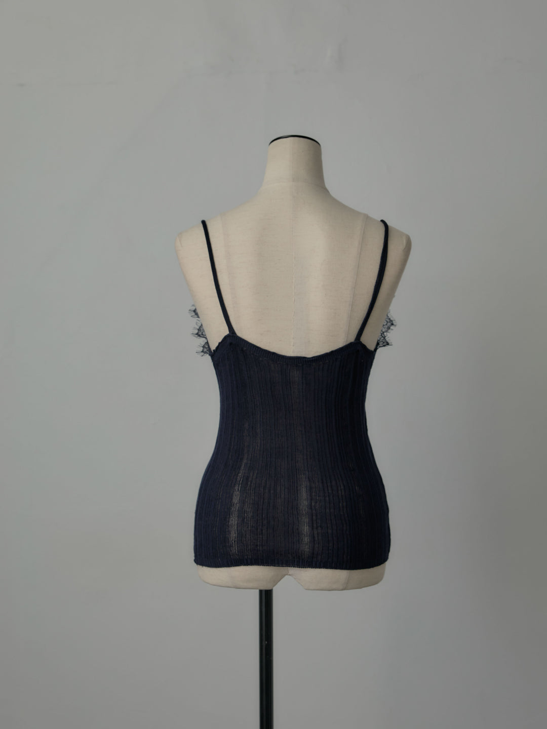 シアーリブカーディガン&レースキャミソールSET