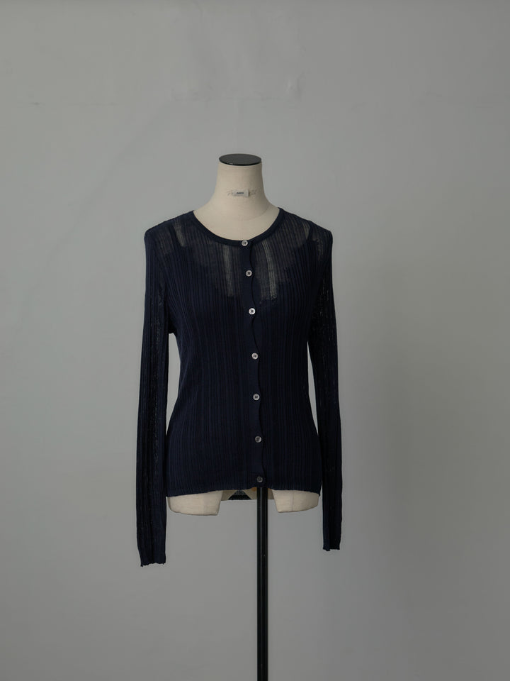 シアーリブカーディガン&レースキャミソールSET