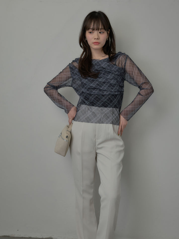 エステルツイルセミフレアパンツ