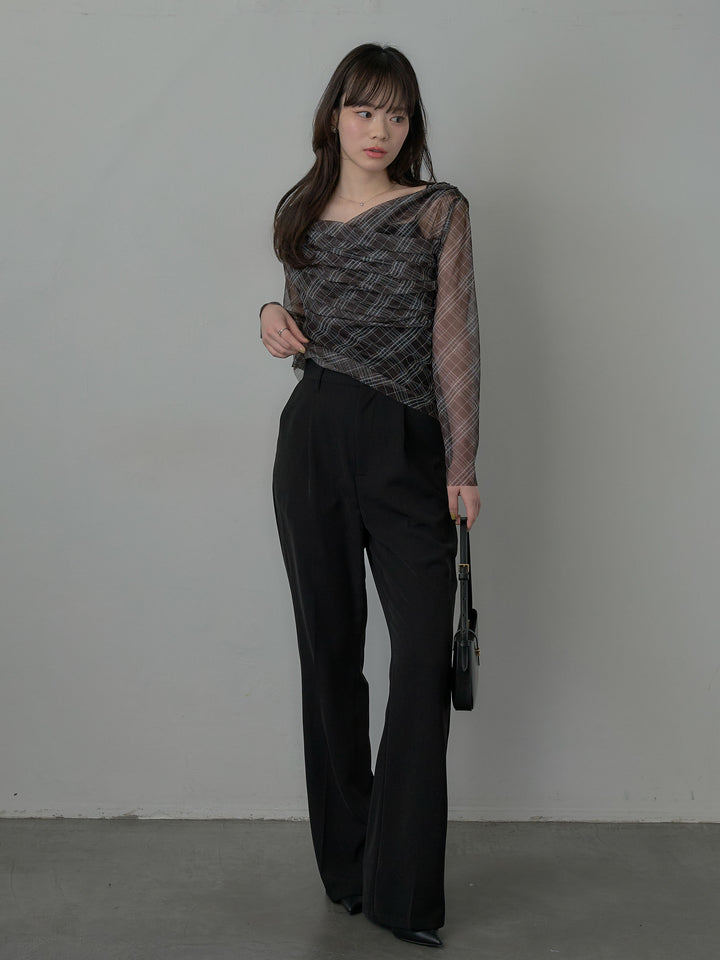 エステルツイルセミフレアパンツ