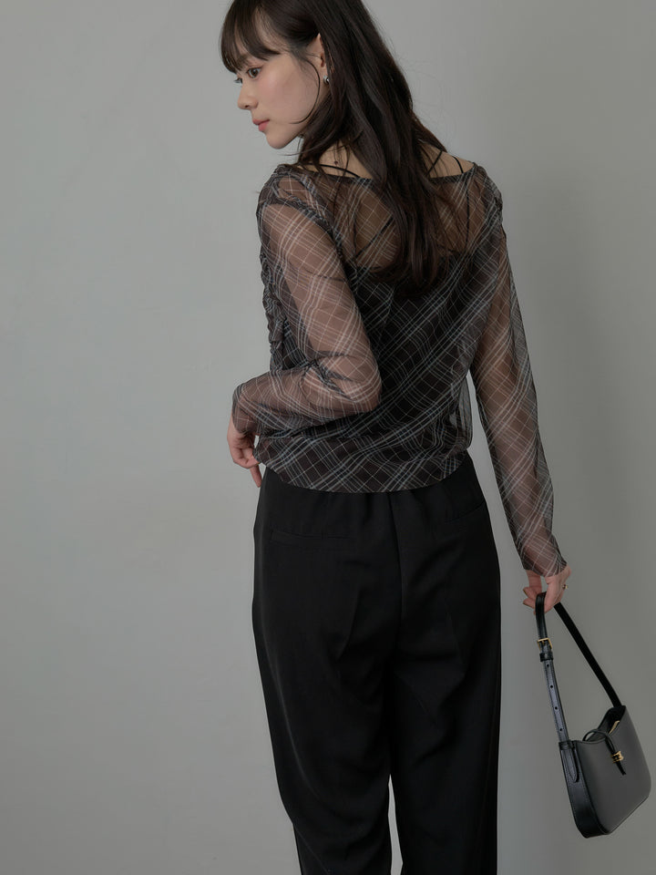 エステルツイルセミフレアパンツ