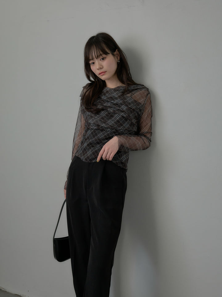 エステルツイルセミフレアパンツ