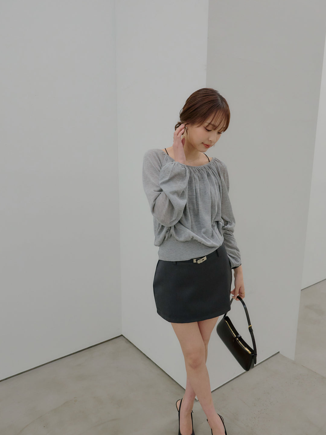 ニュアンスギャザーシアープルオーバー