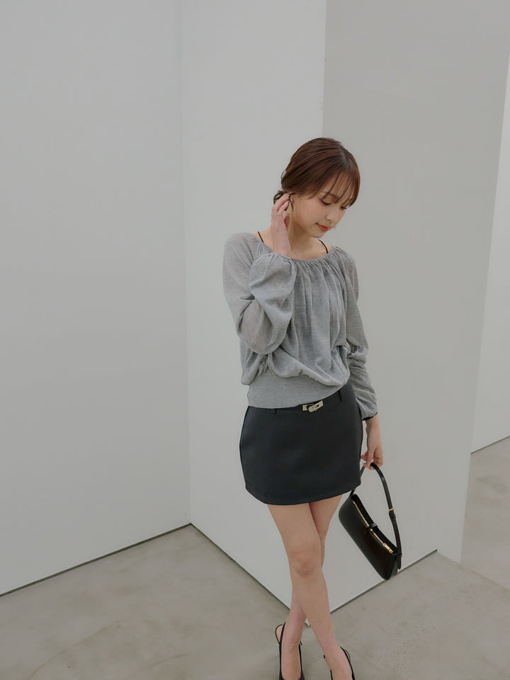 ニュアンスギャザーシアープルオーバー