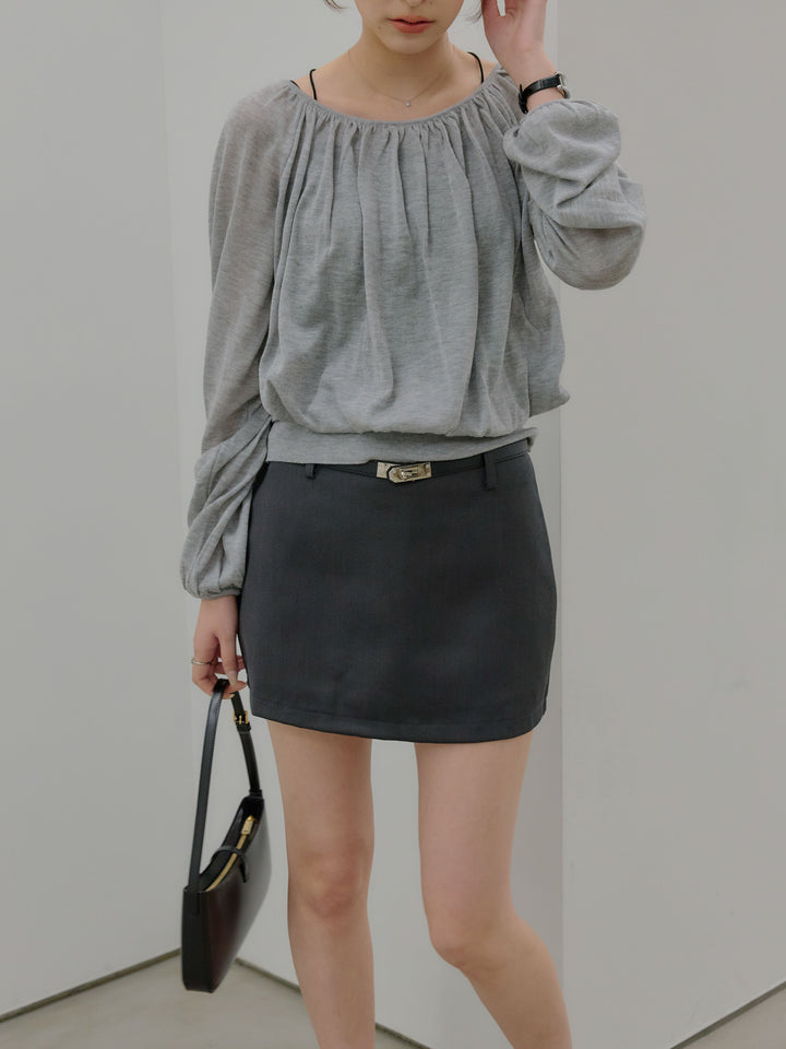 ニュアンスギャザーシアープルオーバー