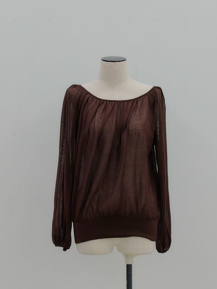 ニュアンスギャザーシアープルオーバー