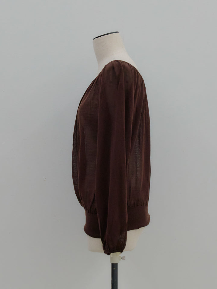 ニュアンスギャザーシアープルオーバー