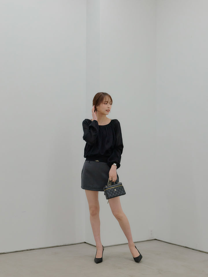 ニュアンスギャザーシアープルオーバー