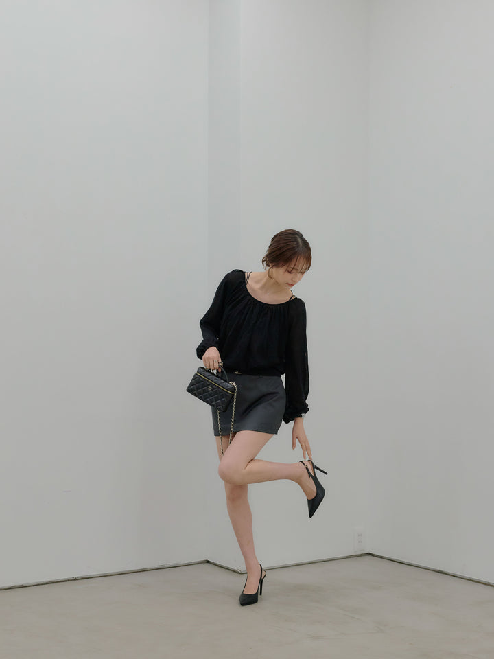 ニュアンスギャザーシアープルオーバー