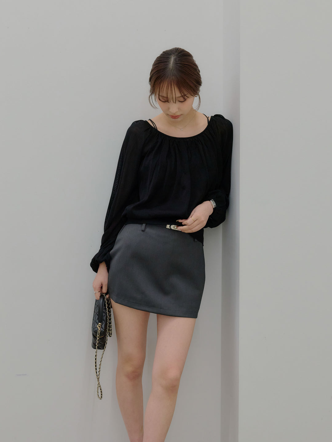 ニュアンスギャザーシアープルオーバー