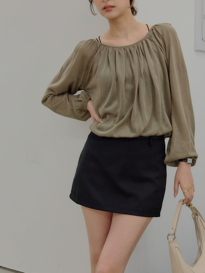 ニュアンスギャザーシアープルオーバー