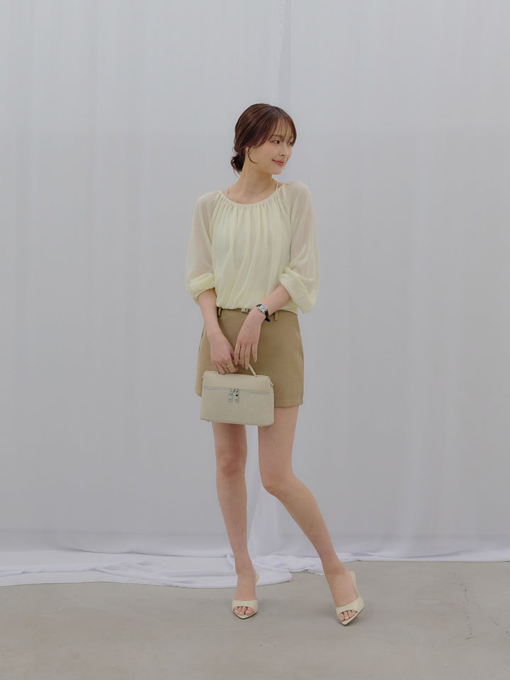 ニュアンスギャザーシアープルオーバー