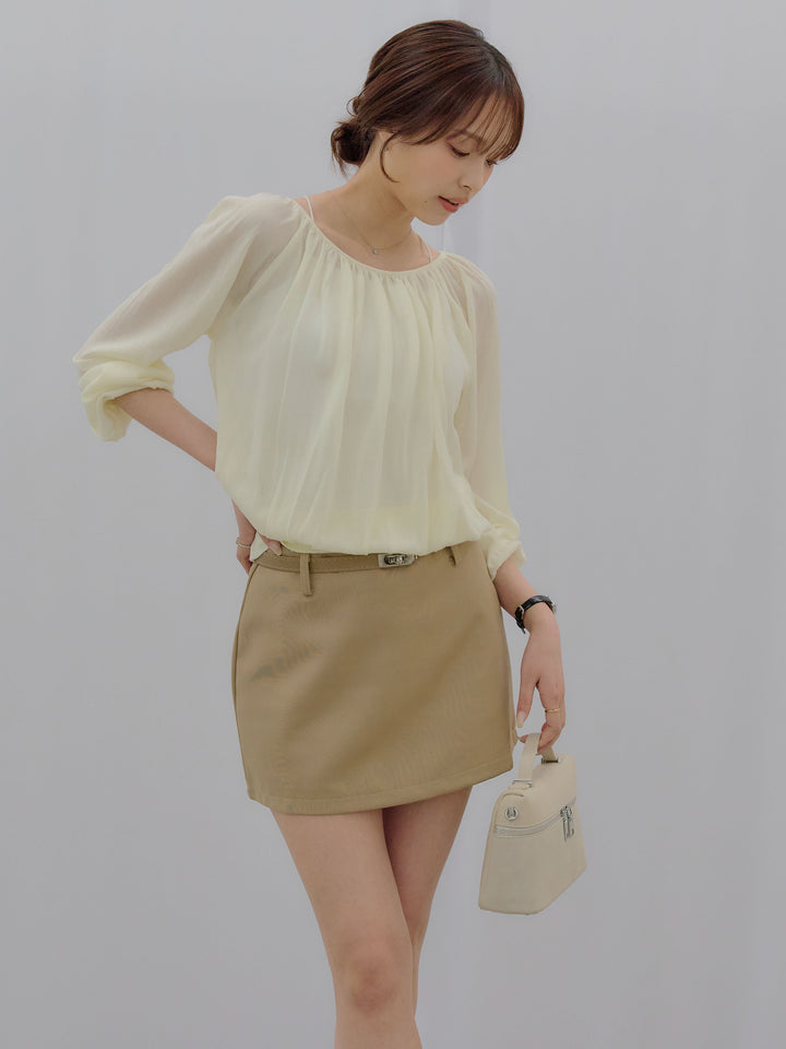 ベルト付きミニスカート（インバン付き）