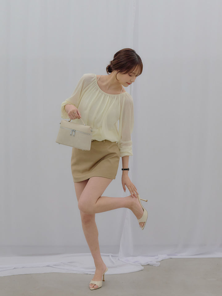 ニュアンスギャザーシアープルオーバー