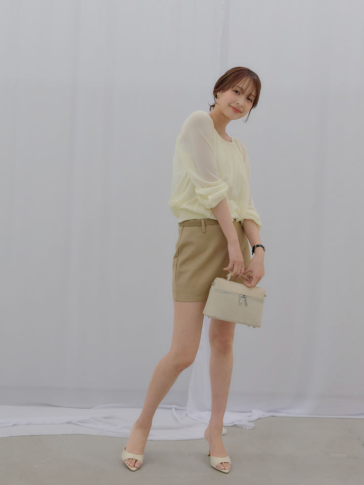 ニュアンスギャザーシアープルオーバー