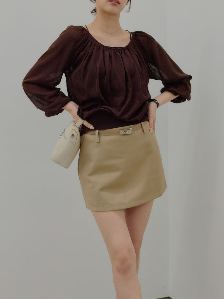 ニュアンスギャザーシアープルオーバー