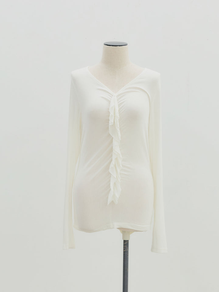 フロントフリルフィットトップス