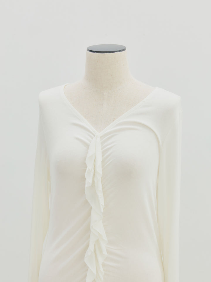 フロントフリルフィットトップス