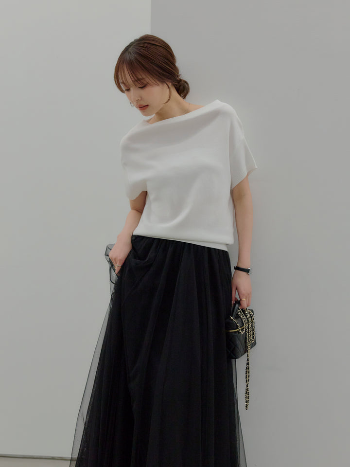 2WAYネックスプリングニットトップス