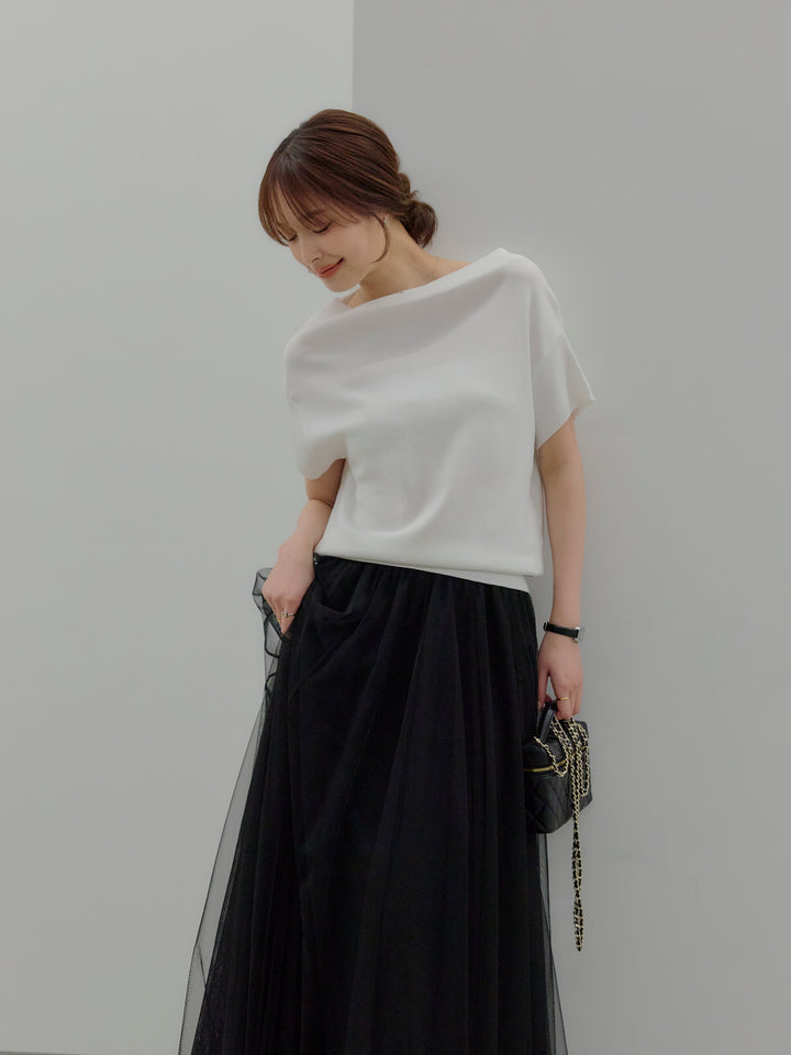 2WAYネックスプリングニットトップス