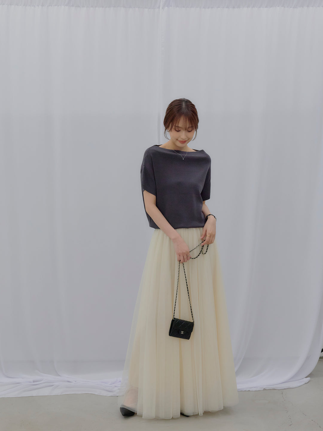 2WAYネックスプリングニットトップス