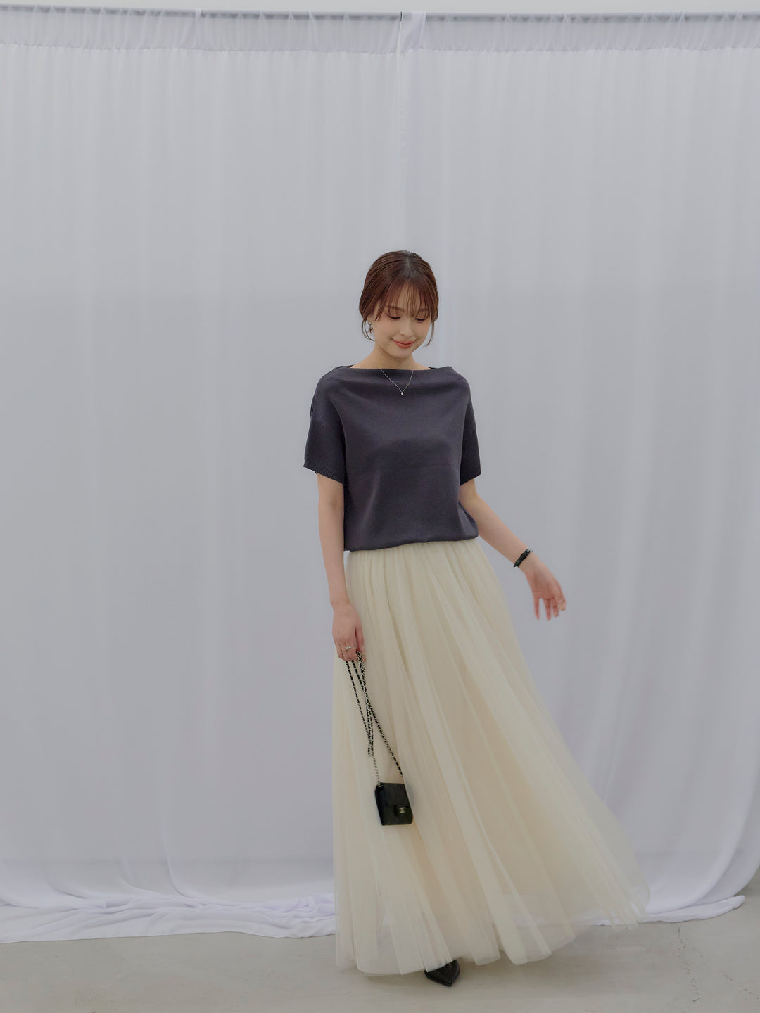 2WAYネックスプリングニットトップス