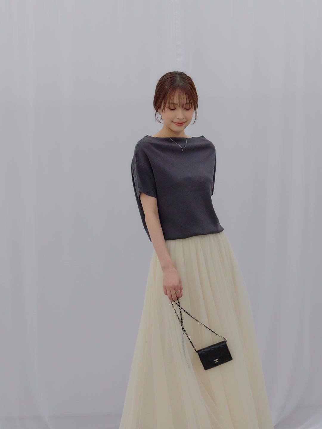 2WAYネックスプリングニットトップス