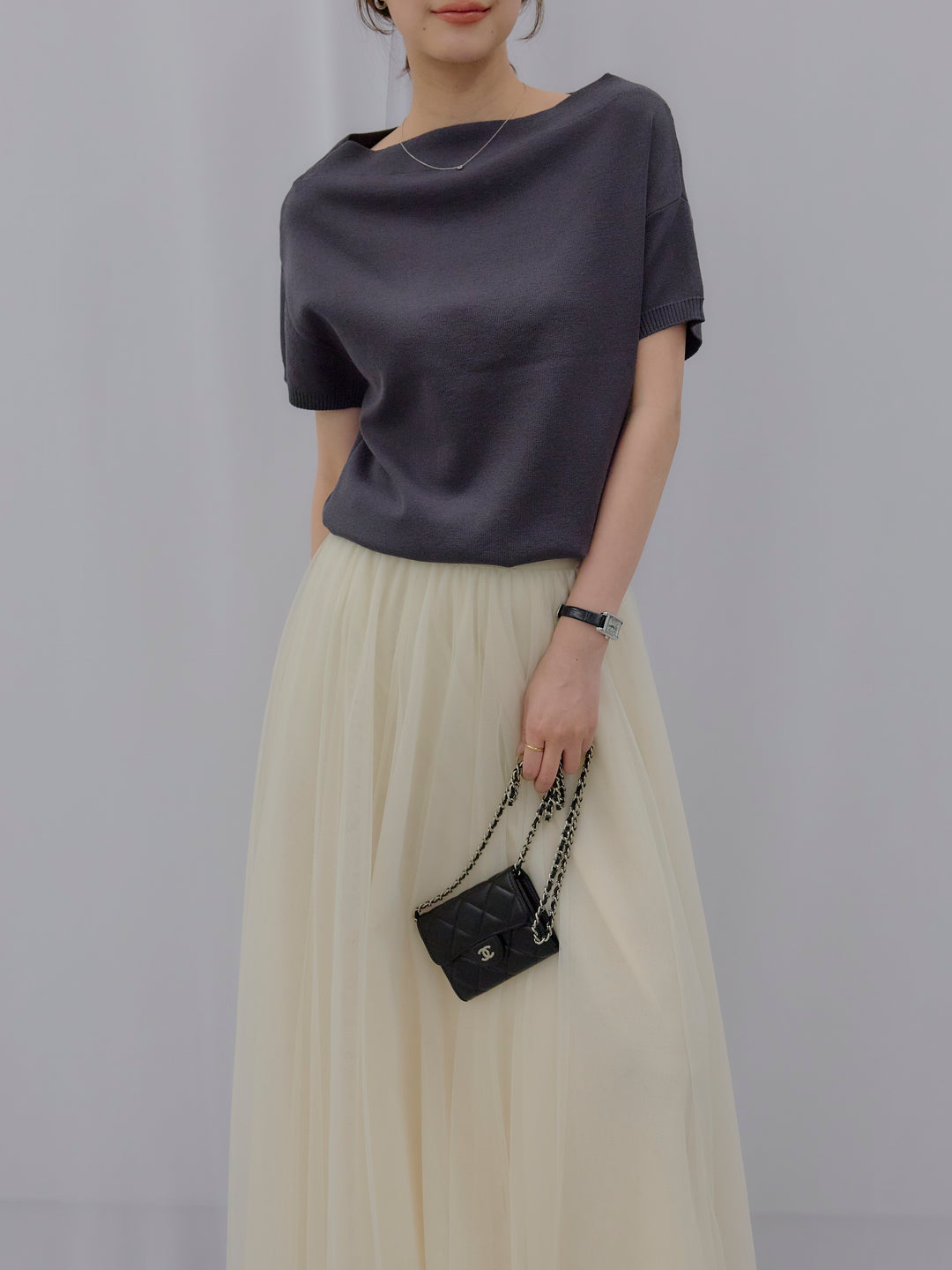 2WAYネックスプリングニットトップス