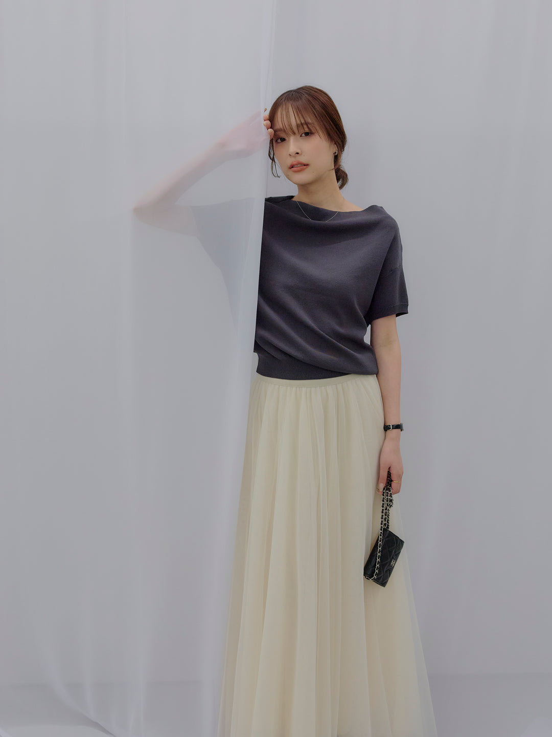 2WAYネックスプリングニットトップス