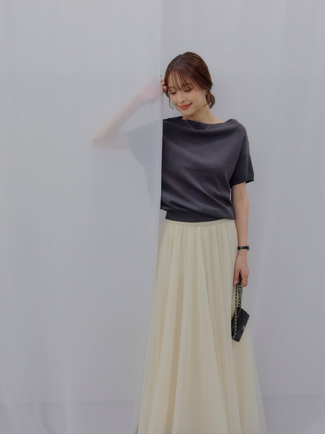 2WAYネックスプリングニットトップス