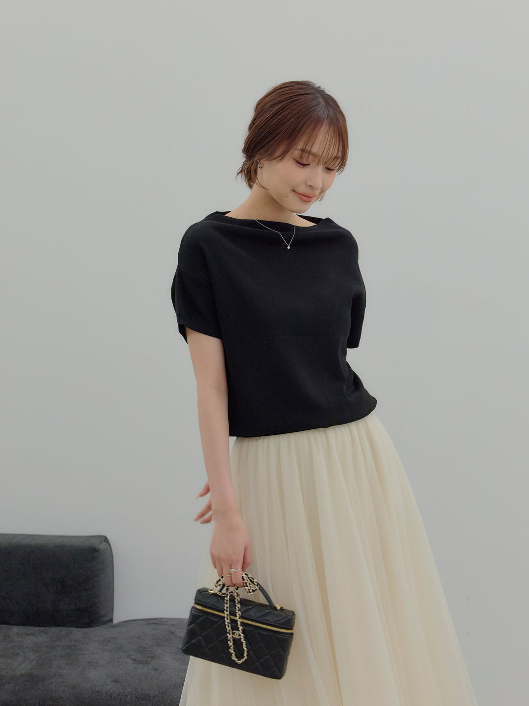 2WAYネックスプリングニットトップス