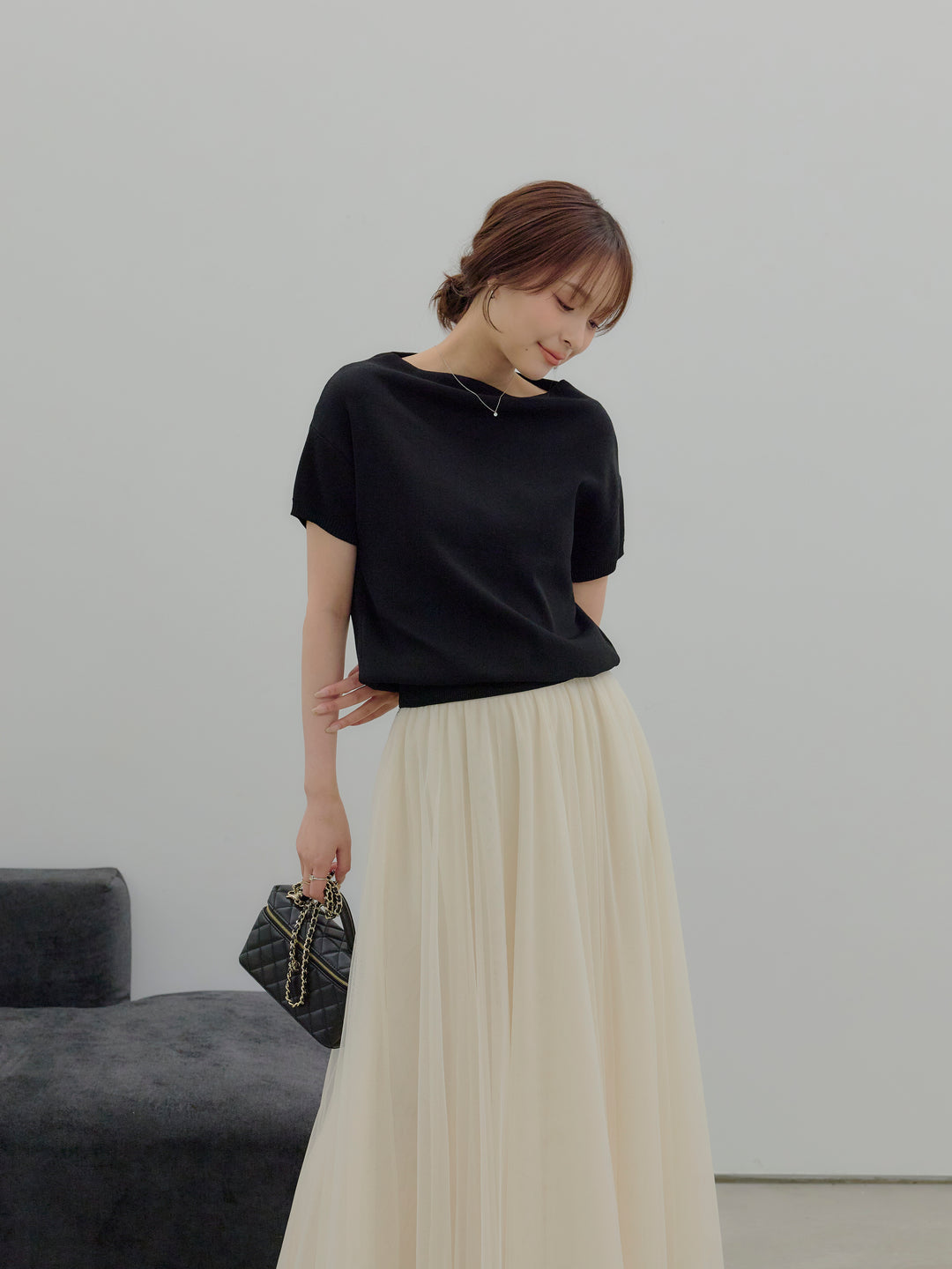 2WAYネックスプリングニットトップス