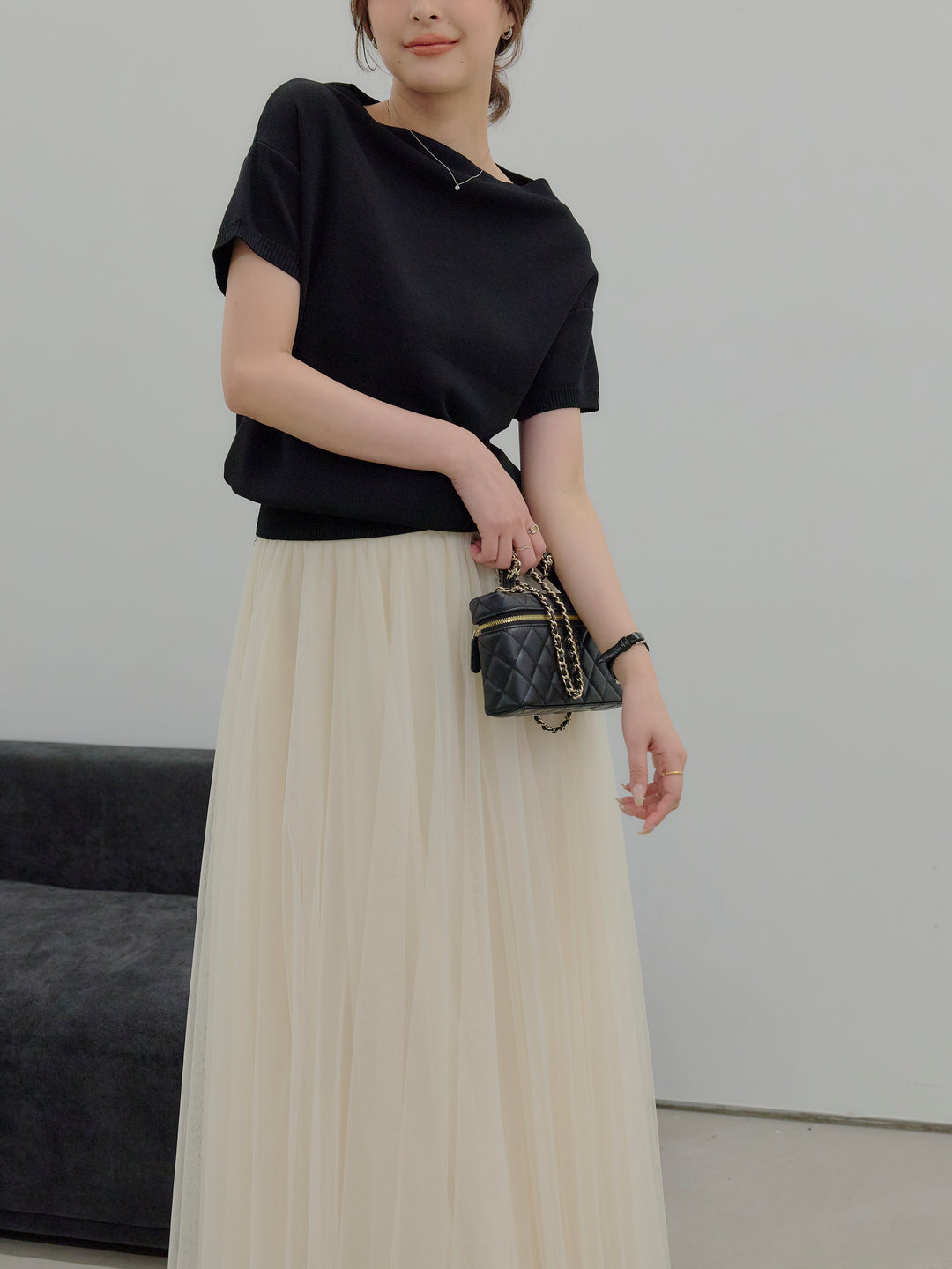 2WAYネックスプリングニットトップス