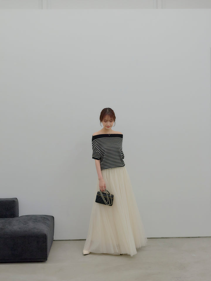 2WAYネックスプリングニットトップス