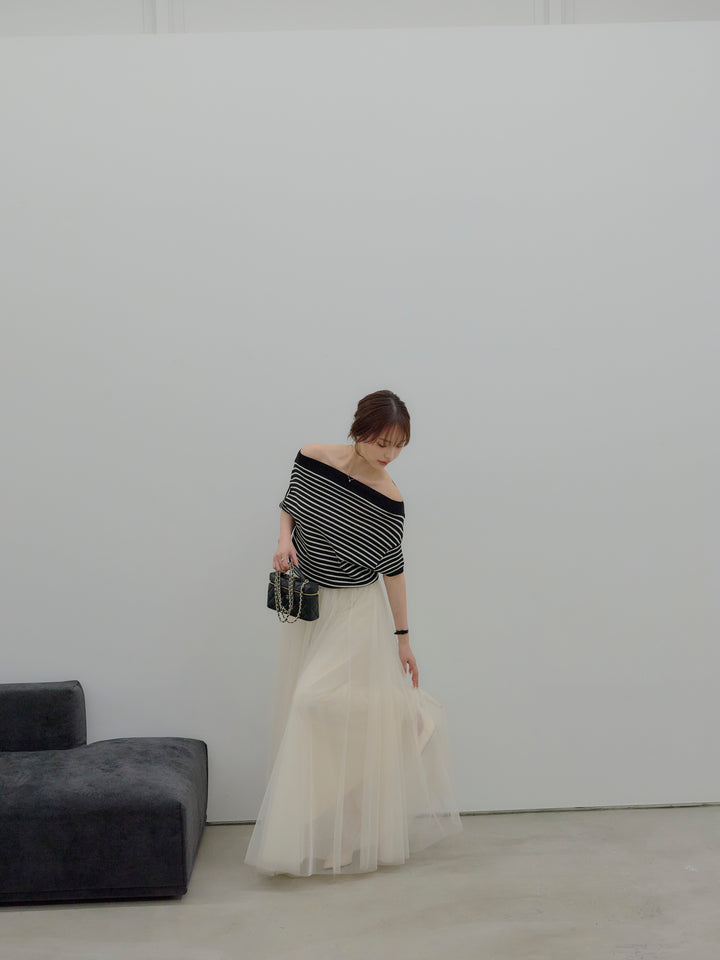 2WAYネックスプリングニットトップス