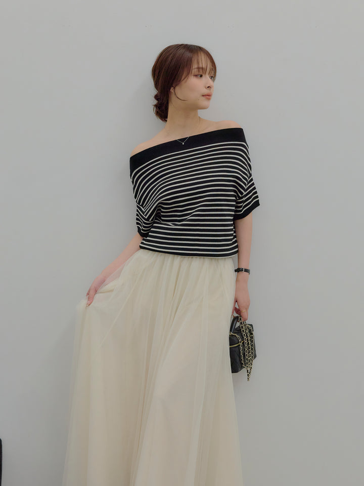 2WAYネックスプリングニットトップス