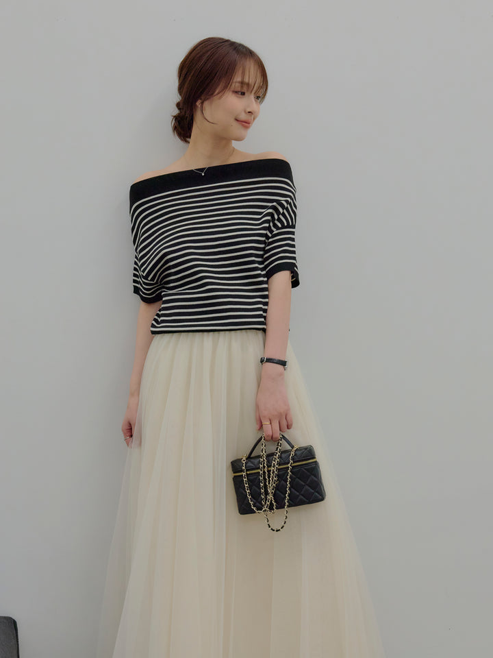 2WAYネックスプリングニットトップス