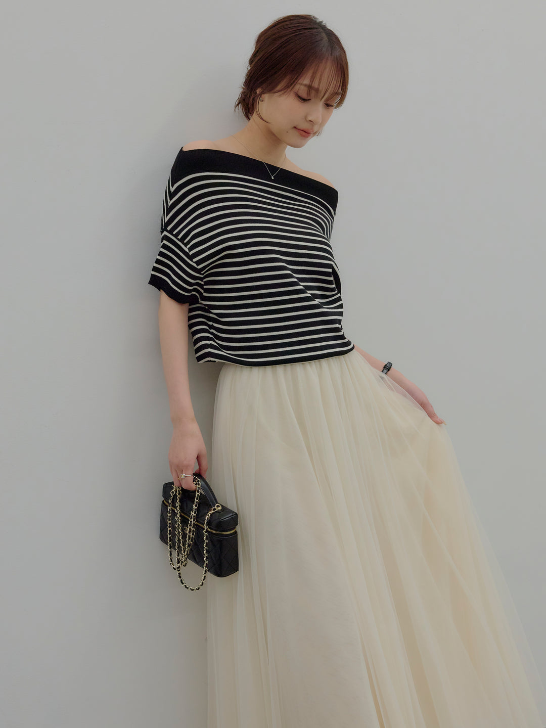 2WAYネックスプリングニットトップス