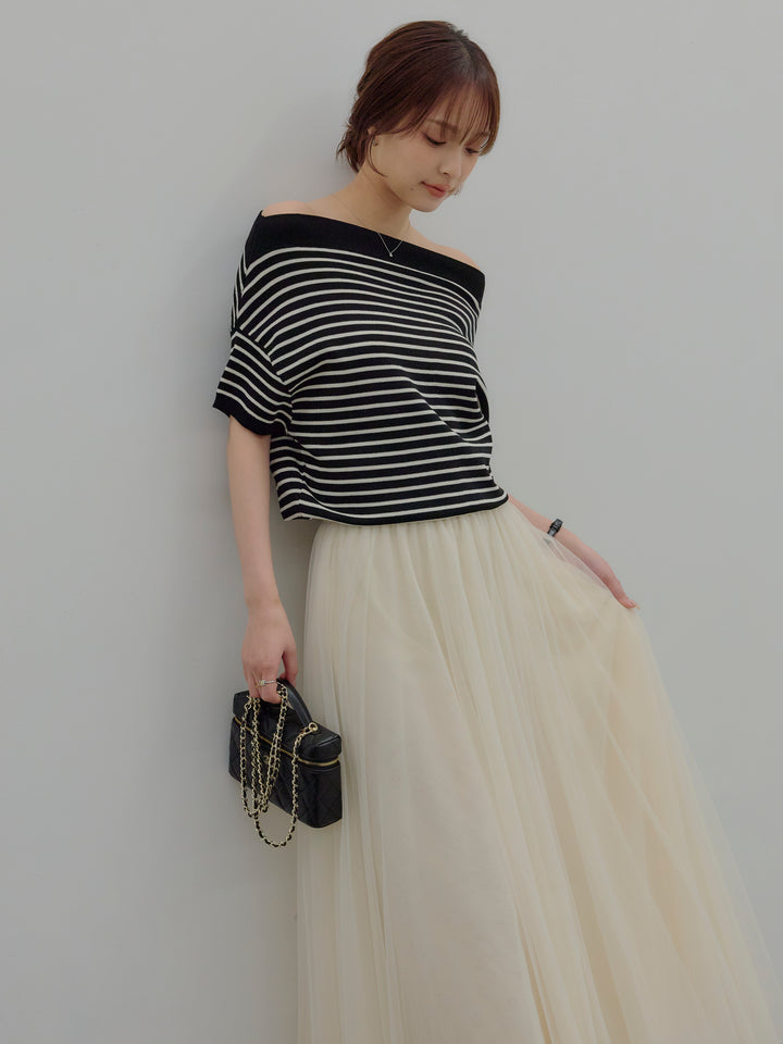 2WAYネックスプリングニットトップス