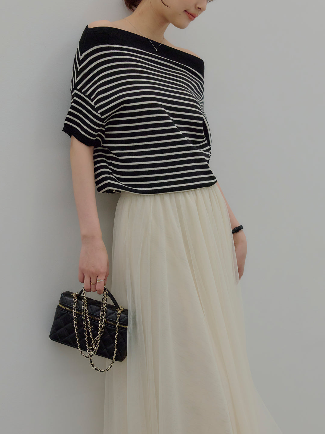 2WAYネックスプリングニットトップス