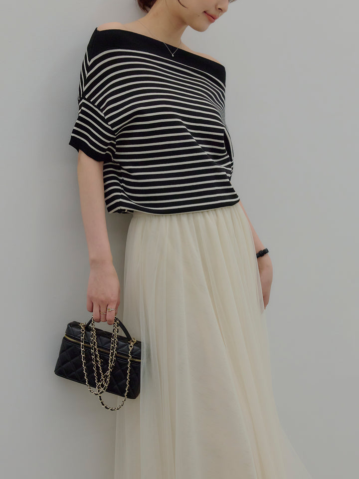 2WAYネックスプリングニットトップス