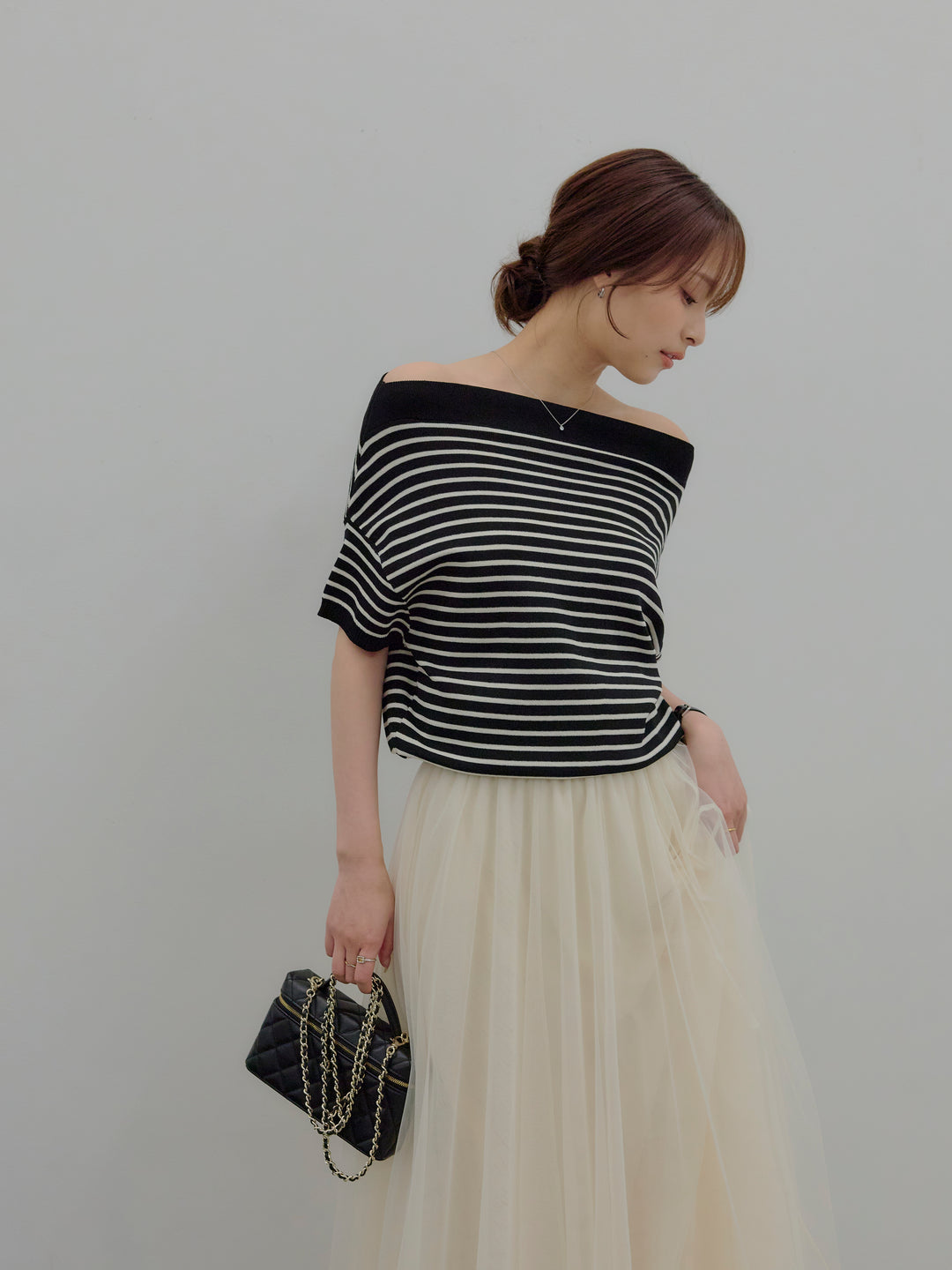 2WAYネックスプリングニットトップス