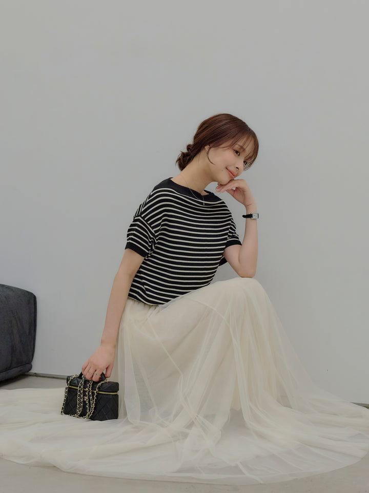 2WAYネックスプリングニットトップス