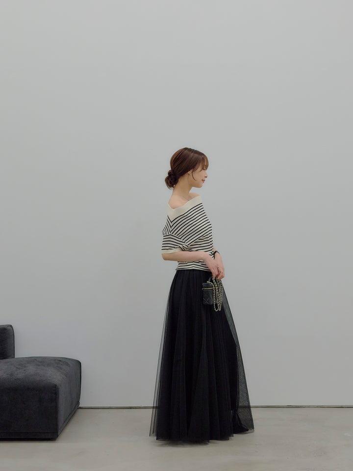 2WAYネックスプリングニットトップス