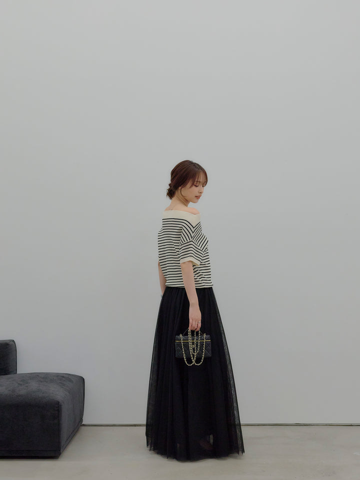 2WAYネックスプリングニットトップス