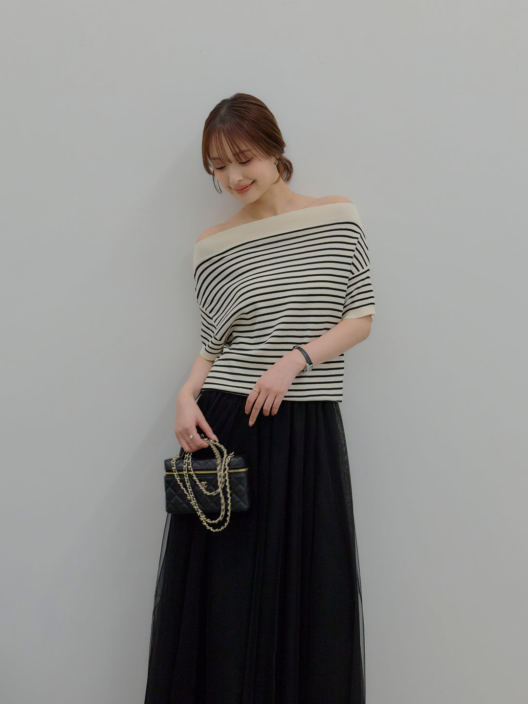 2WAYネックスプリングニットトップス