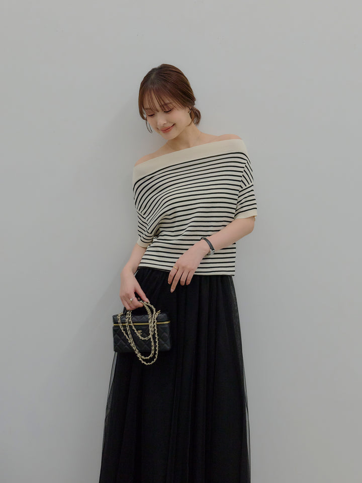 2WAYネックスプリングニットトップス