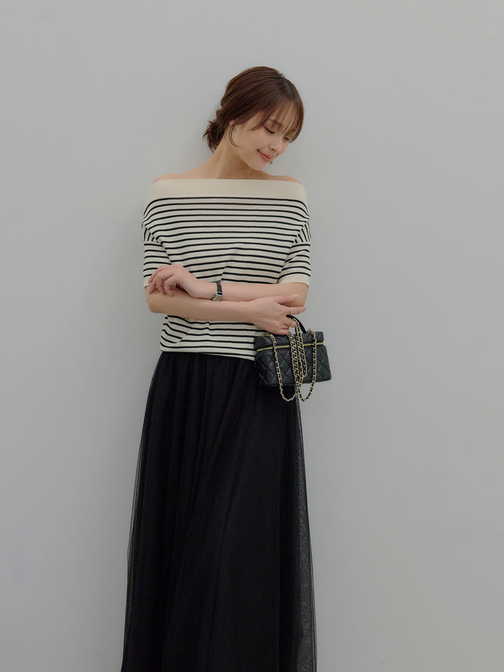 2WAYネックスプリングニットトップス