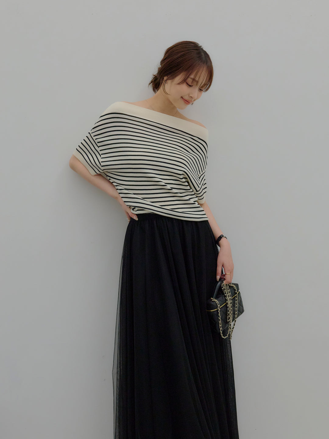 2WAYネックスプリングニットトップス