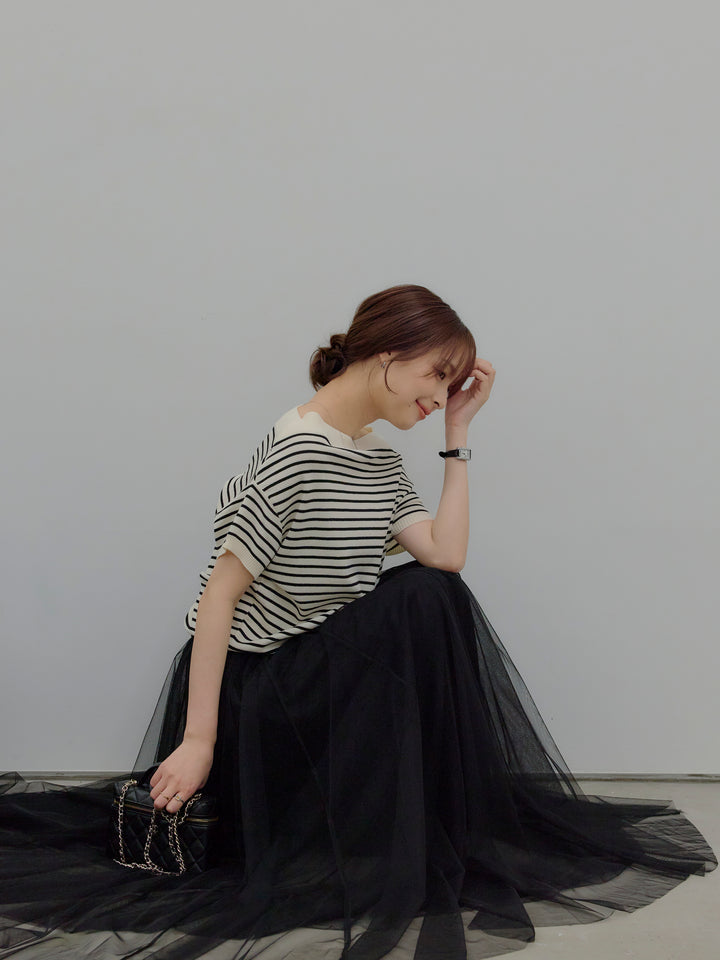 2WAYネックスプリングニットトップス